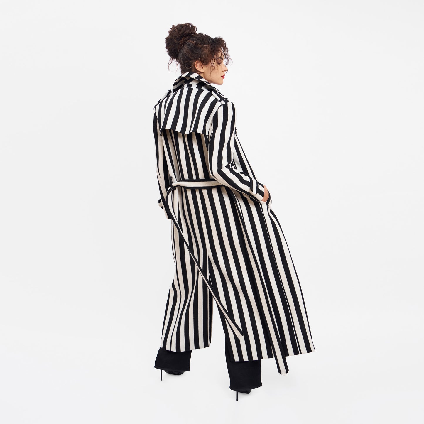 WOOL TRENCH COAT STRIPED