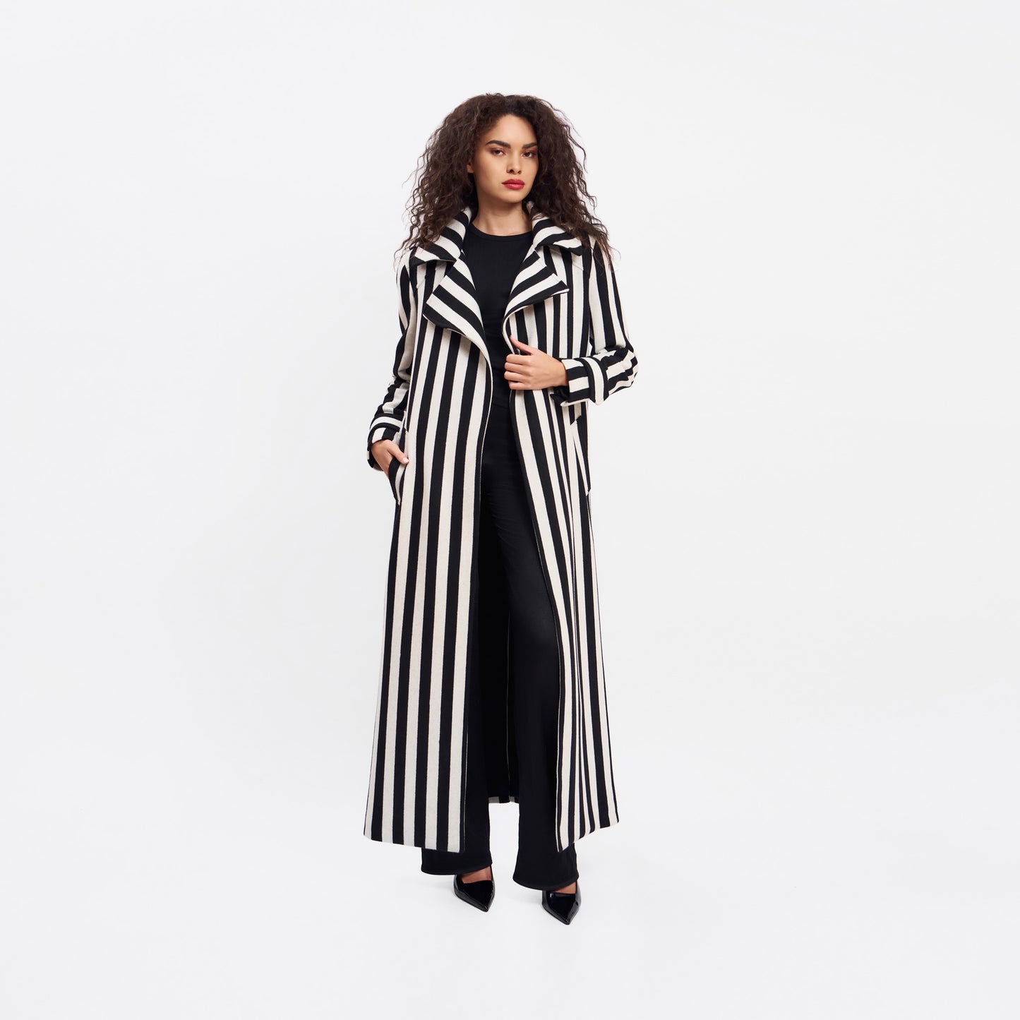 WOOL TRENCH COAT STRIPED
