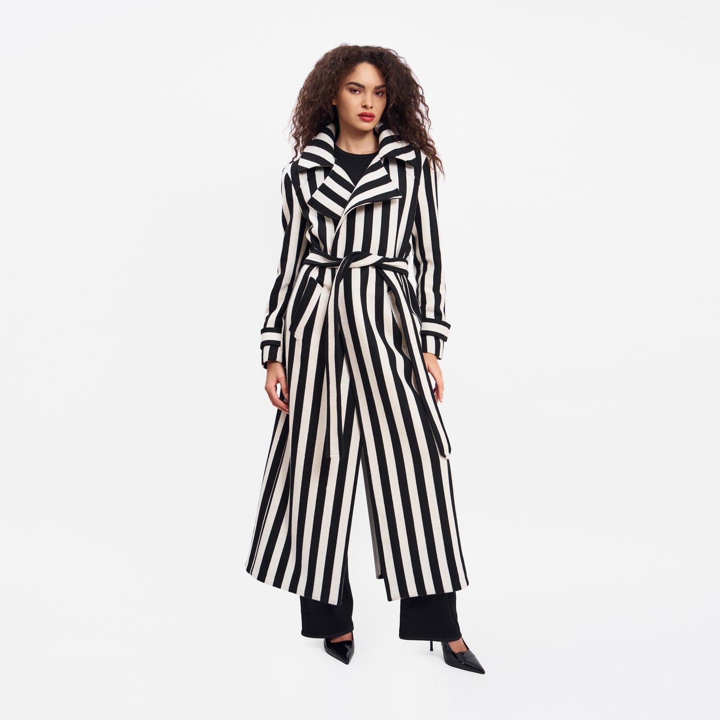 WOOL TRENCH COAT STRIPED