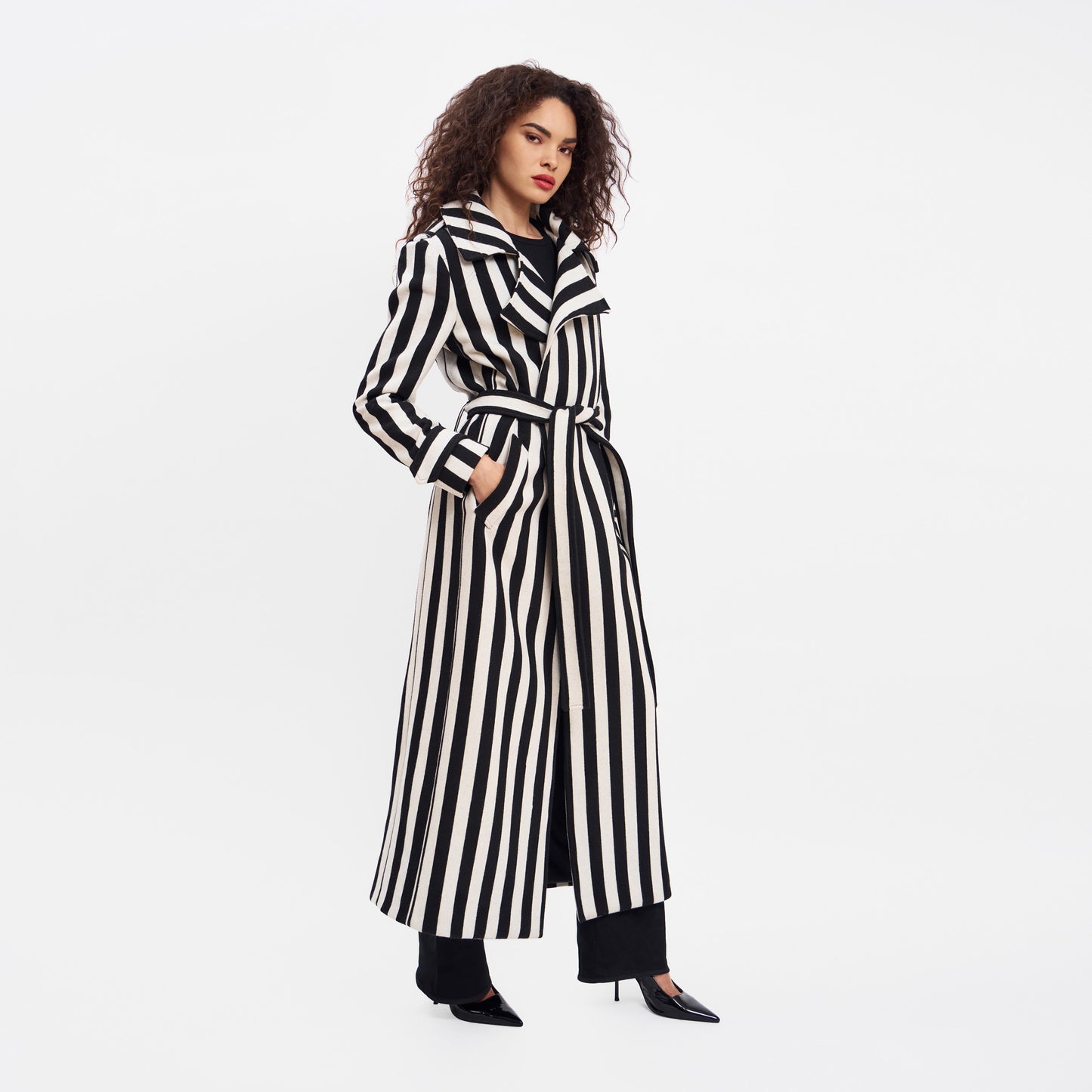 WOOL TRENCH COAT STRIPED