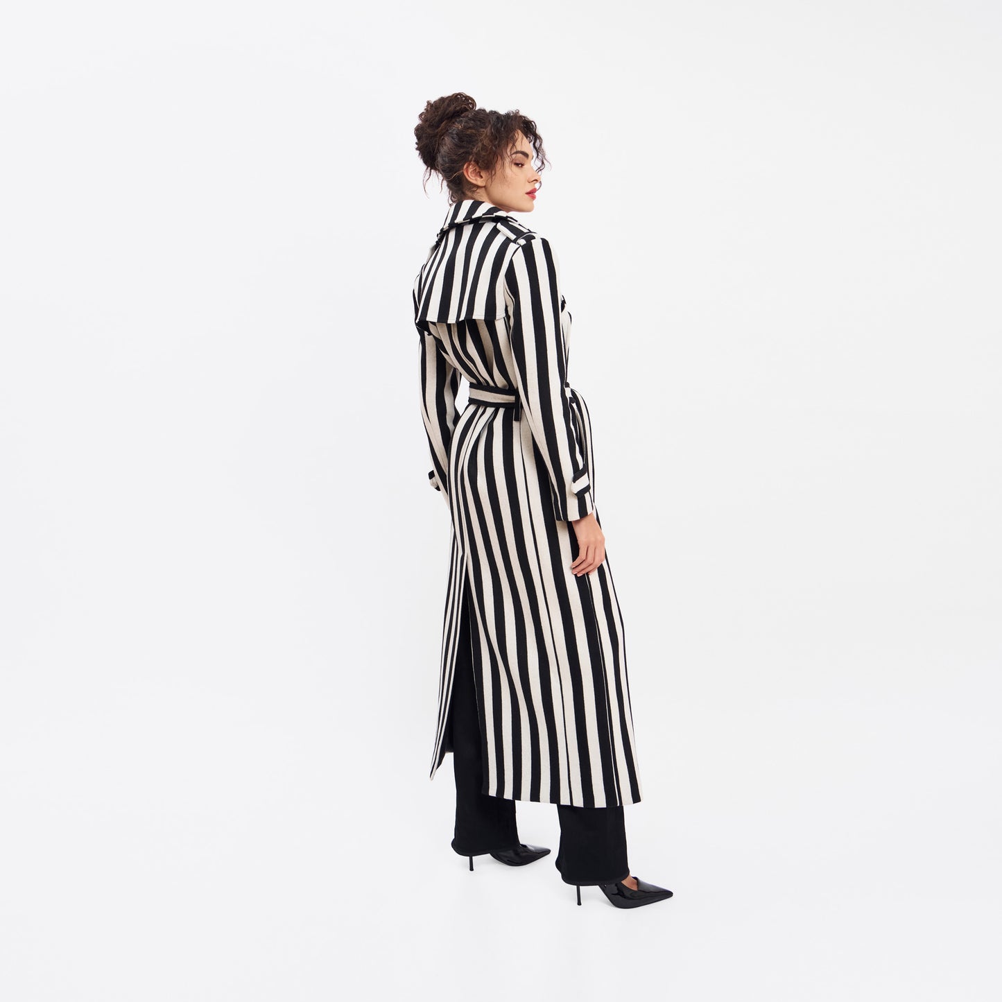 WOOL TRENCH COAT STRIPED