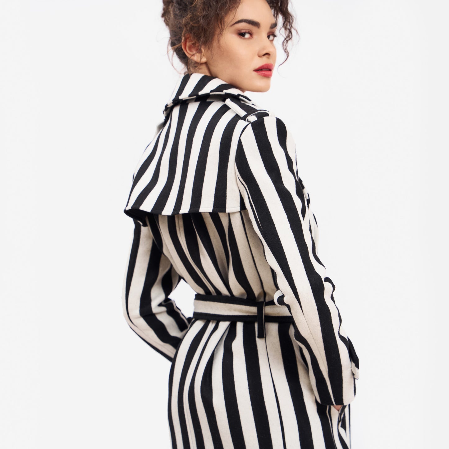 WOOL TRENCH COAT STRIPED