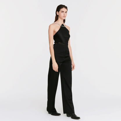 SEAMLESS PANTS BLACK SATIN