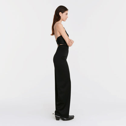 SEAMLESS PANTS BLACK SATIN
