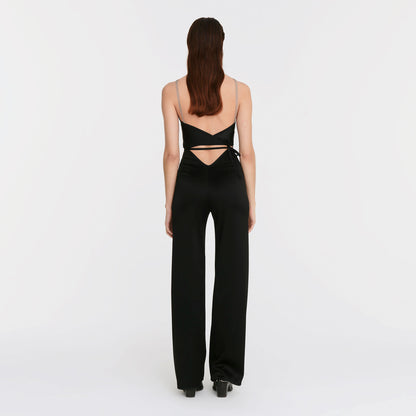 SEAMLESS PANTS BLACK SATIN