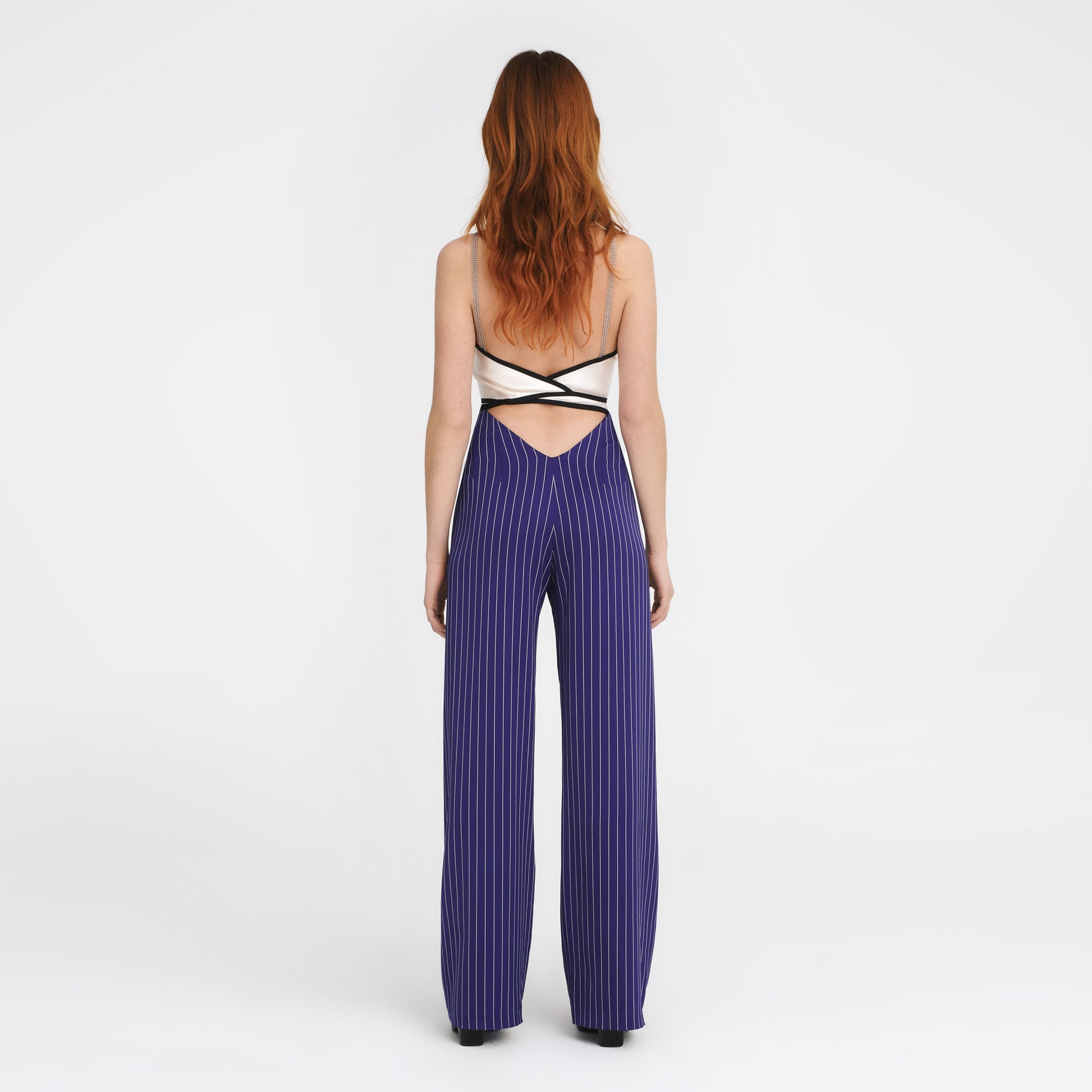 purple striped dress pants DARING DIVA Men's Striped Dress Pants Straight Leg Color Block Business Trousers 30 Purple White