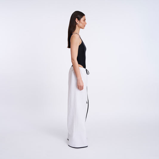 Luteal Pants in White Linen