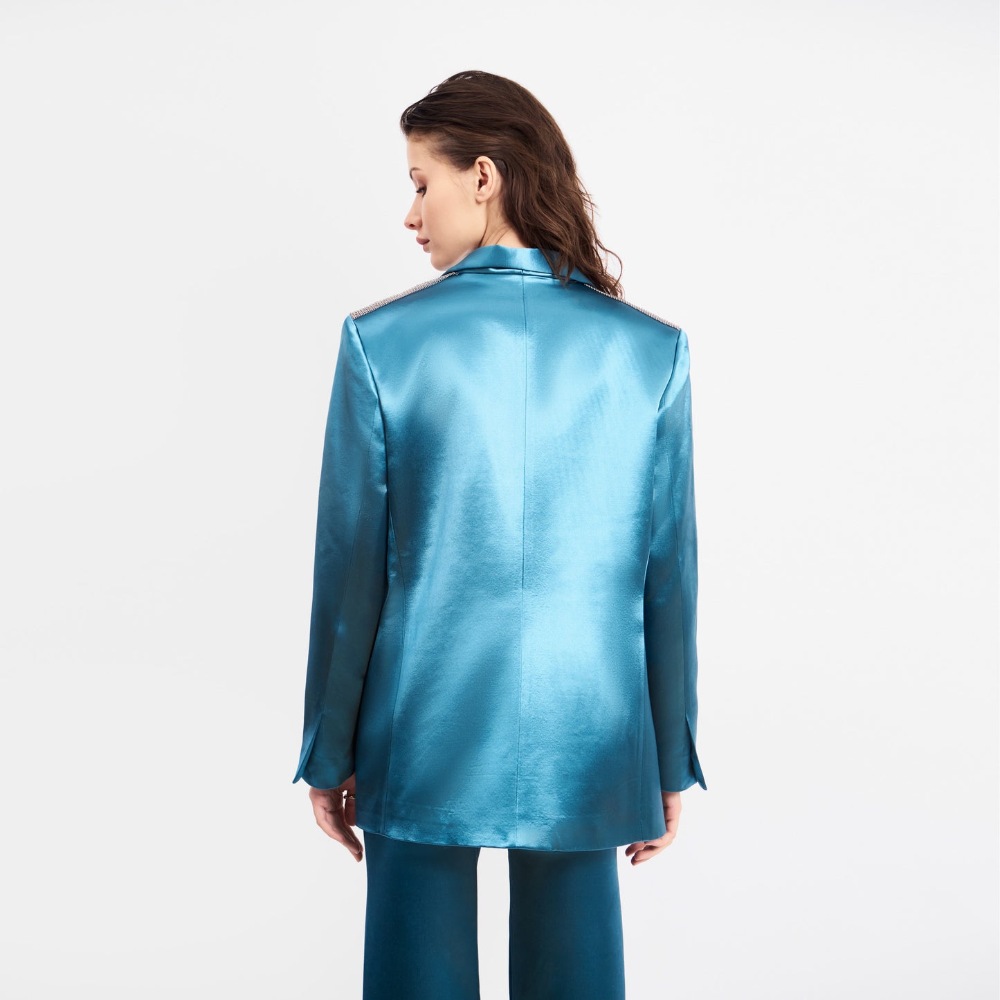 REAL BLAZER BLUE SATIN