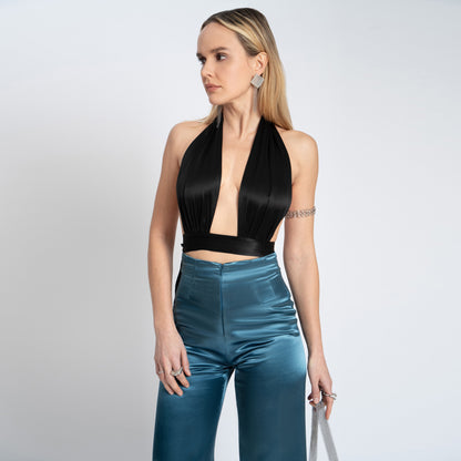 VIRGIN TOP BLACK SILK