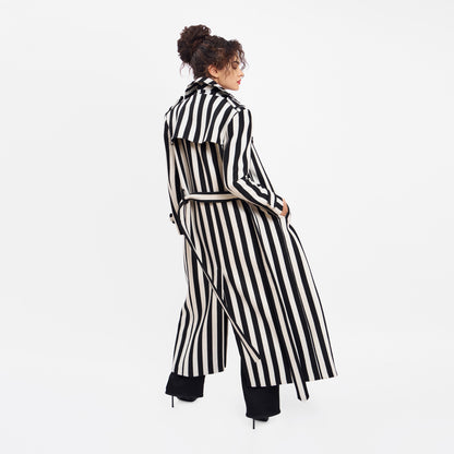 WOOL TRENCH COAT STRIPED