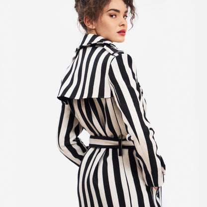 WOOL TRENCH COAT STRIPED