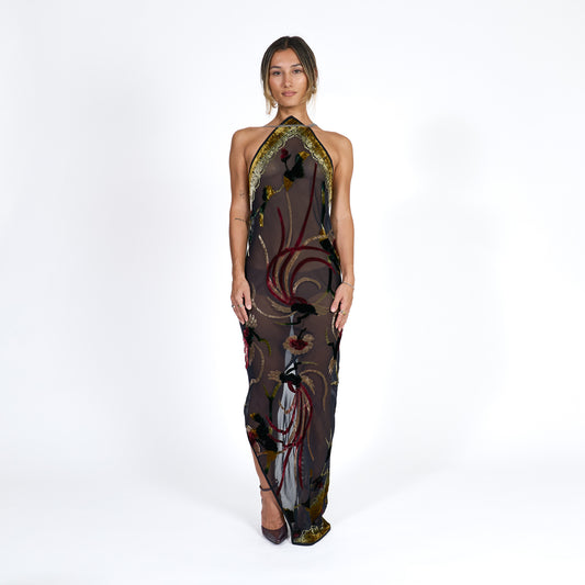 Goddess Maxi Dress - Vintage Scarf No. 002