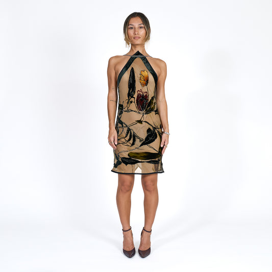Goddess Mini Dress - Vintage Scarf No. 002