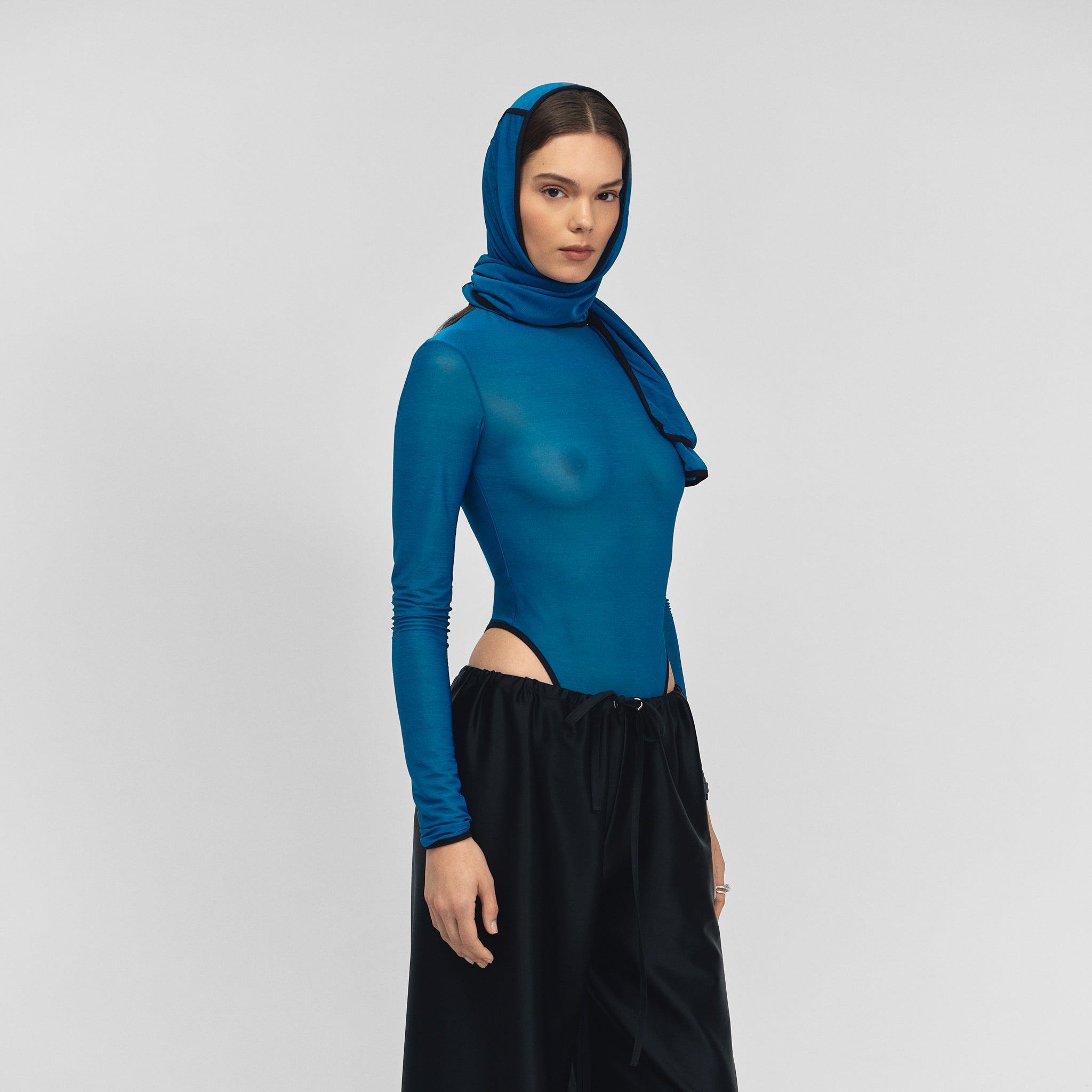 Long-Sleeve Jersey Bodysuit with Matching Scarf | Helena Magdalena