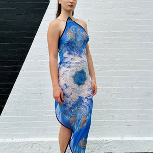 MAXI GODDESS DRESS HERMÈS BLUE - HELENA MAGDALENA