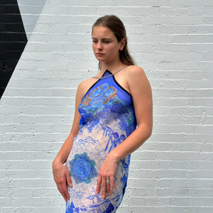 MAXI GODDESS DRESS HERMÈS BLUE - HELENA MAGDALENA