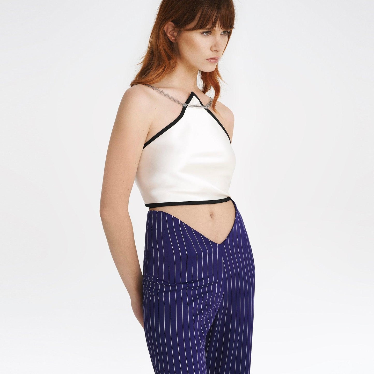 SEAMLESS PANTS PURPLE PINSTRIPES - HELENA MAGDALENA